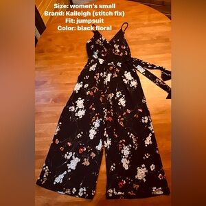Kaileigh Black Floral Jumpsuit